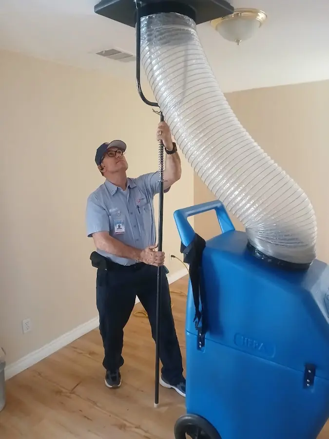 Mini Split Installation technician using HEPA equipment in White Center